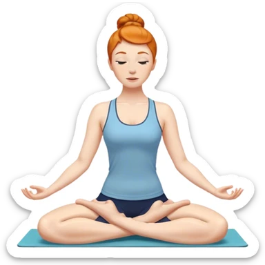 pretty ginger woman doing yoga sticker