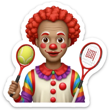 tennis player black clown man sticker