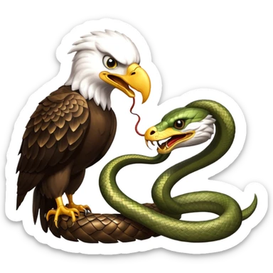 fight between a eagle and snake facing eagle   sticker