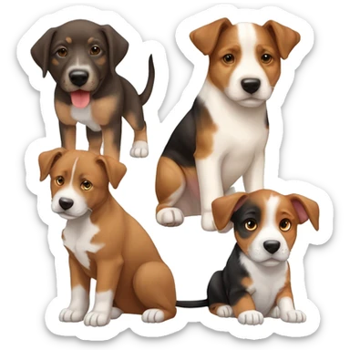 61% Australian shepherd 22% pit bull terrier 8% German shepherd 8% red coonhound mix puppy sticker