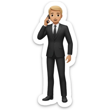 businessman talking on the phone, full body sticker