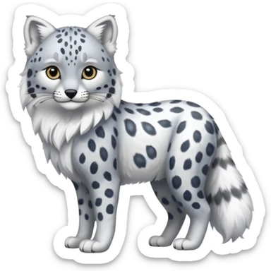 Snow-Leopard-Arctic-Wold-Arctic-Fox-Canadian-Lynx-Fusion-Animal-Hybrid-Creature, full body sticker