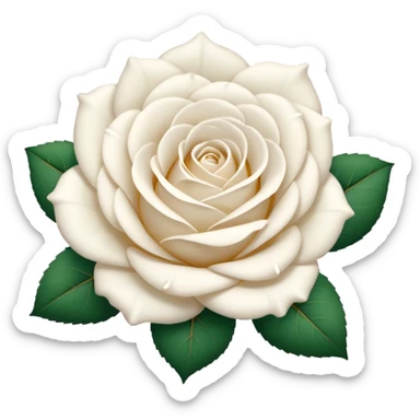white rose, without green leaves, just flower sticker