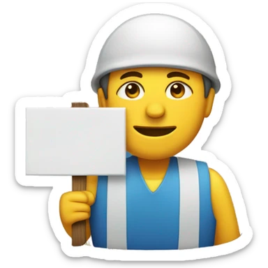 Un homme qui crie et qui porte une pancarte avec marqué NON sur la pancarte  sticker