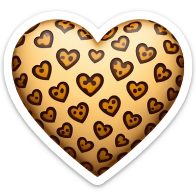 leopard print heart sticker