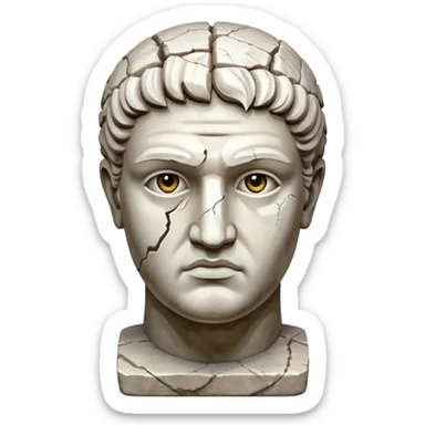 white broken marble greek statue head sticker