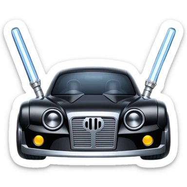 Haunted Darth Vader’s ice cube race car with light saber headlights sticker