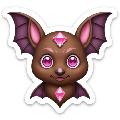 a normal bat witha pink diamond in its forhead, the full bat with his body  sticker