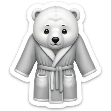 grey shower robe with polar bear faces on it  sticker