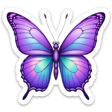 Purple butterfly with sharp ends on each wing sticker