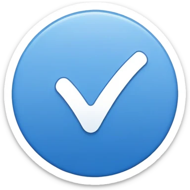 White tick in a blue circle  sticker