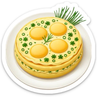 Omelet with chives  sticker