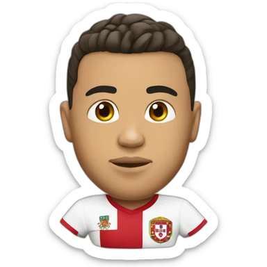 Ronaldo head with teeshirt of portugal sticker