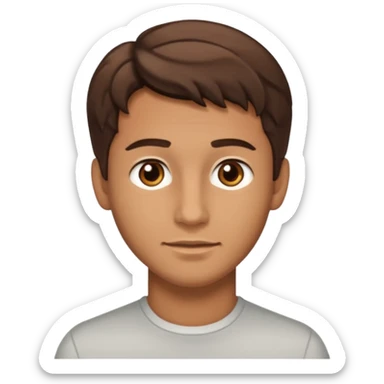 Handsome cute Man with tan skin and  brown eyes and  short brown wavy hair sticker