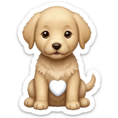beige labrador puppy. 1 year old sticker