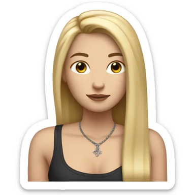White girl with Long straight blonde hair and tattoos sticker