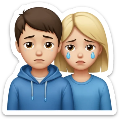 boy and girl heart break sticker