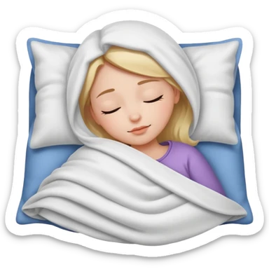 a girl sleep with comfy blanket sticker