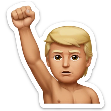 donald trump's fist held high in the air after assassination attempt sticker