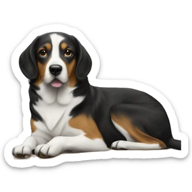 realistic dog on couch with bine sticker