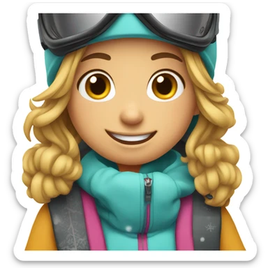 Cute snowboarding girl sticker