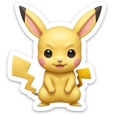 a hairless cute chibi pikachu  sticker