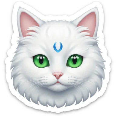 Gato branco um olho verde e um olho azul sticker