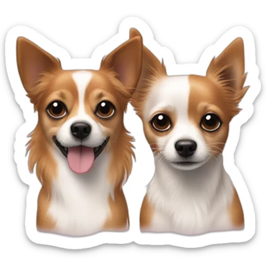 a jack russel and a long haired chihuaua sticker