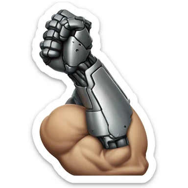 Cyborg arm only flexing bicep and shoulder sticker