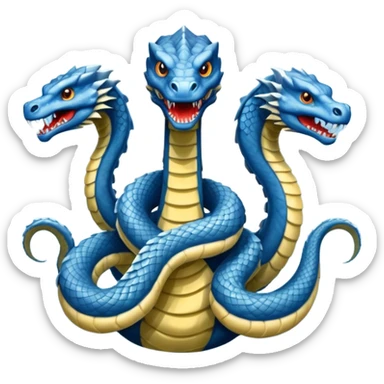 Blue Hydra with 3 heads sticker