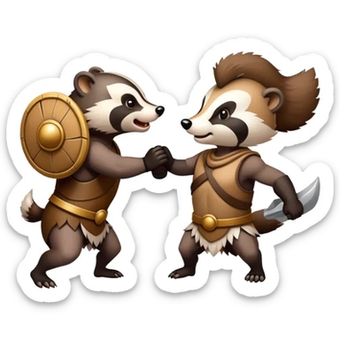 badger defeating a spartan  sticker