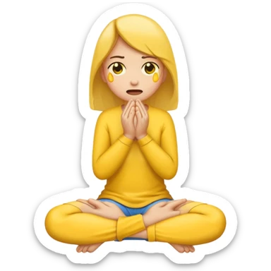 Emoji on knees pleading sticker