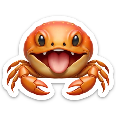 Cinematic Cute Yawning Baby Crab Portrait Emoji, Head tilted slightly with a dramatic, wide-open yawn, showcasing a petite, delicately armored body with gently drooping antennae and sleepy, half-closed eyes, Simplified yet irresistibly adorable features, highly detailed, glowing with a soft, cozy coastal glow, high shine, relaxed yet expressive, stylized with a dash of whimsical seaside charm, soft glowing outline, capturing the essence of a drowsy yet affectionate baby crab that appears ready to scuttle off for a nap! sticker