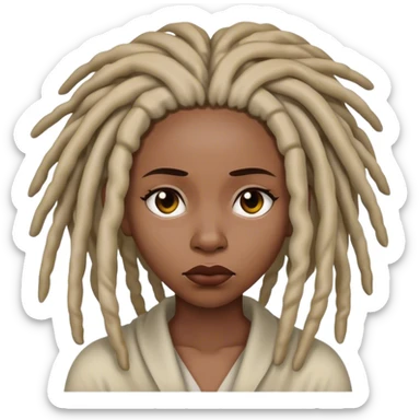 Black woman with locs sick  sticker