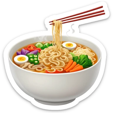 ramen bowl with one chopstick sticker