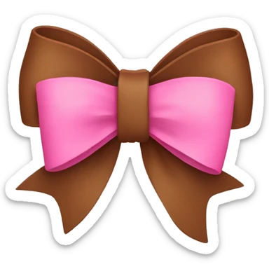 brown bow with pink on it sticker