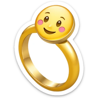 plain gold ring, no stone, emoji style sticker