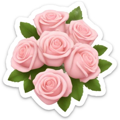 bouquet of pastel pink roses sticker