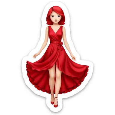 red rose dress no body sticker