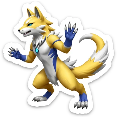 WereGarurumon-Renamon-Zeraora-fusion sticker