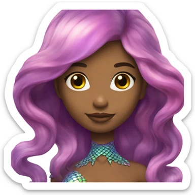 mermaid, model, magical, iridescent, mystical, shiny, holographic, highlights, scales  sticker