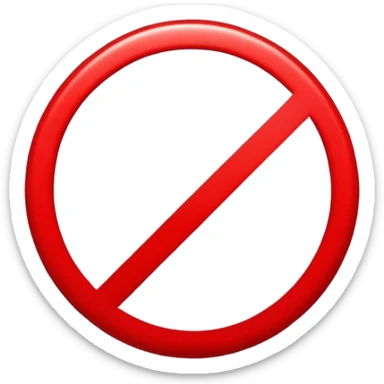 prohibition symbol, red circle with diagonal line through it sticker