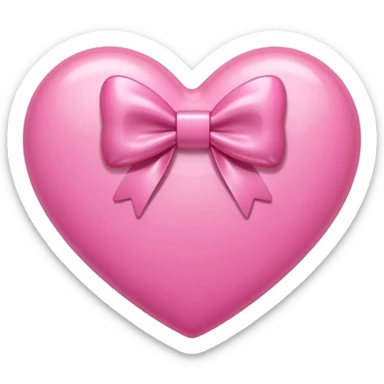 pink heart with bow in it  sticker