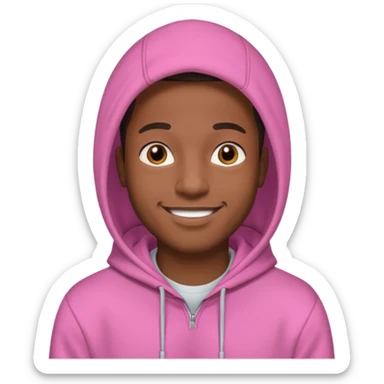 black man in pink hoodies sticker
