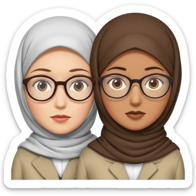 2 DETECTIVES 1 one is a white coman with glasses and hijab the other one is brown skin not hijabi sticker