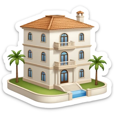 white 3 floor luxurious villa sticker