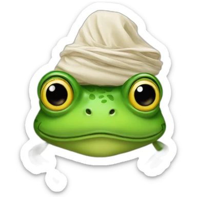 frog in traditional arab head dress sticker
