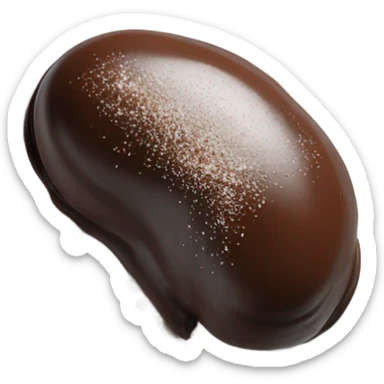 chocolate quenelle on plate with salt flakes sprinkled on top sticker