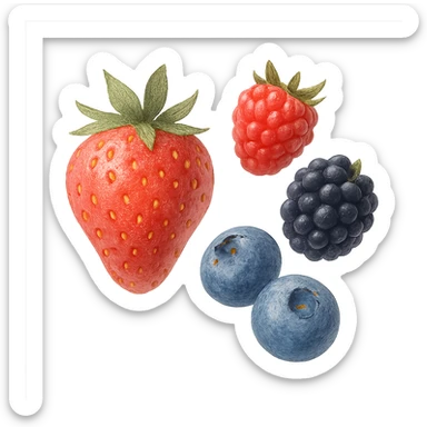 realistic watercolor style berries, no background sticker