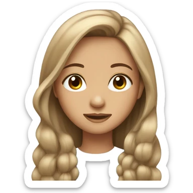 pretty tan girl with long brunette hair long eyelashes and blue eyes sticker